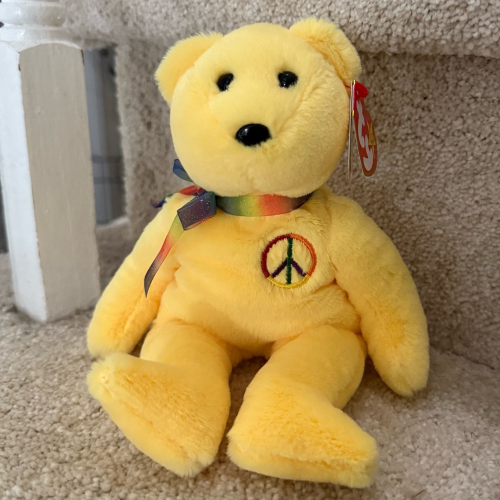 Original TY Beanie Babies 2023 Peace II Bear 8" Mint Condition, New